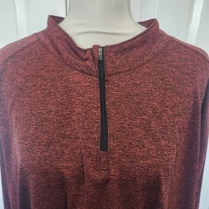 Men's Boombah Lightweight Red/Black Size 3XL Long Sleeve 1/4 Zip Pullover